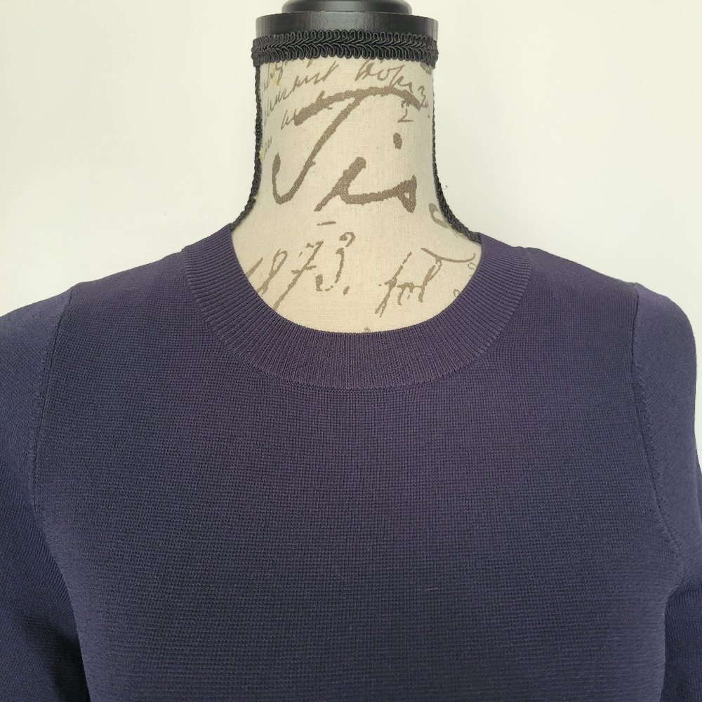NWT H&M Navy Knit Short Sleeve Pullover Tee Top XS - Picture 2 of 7